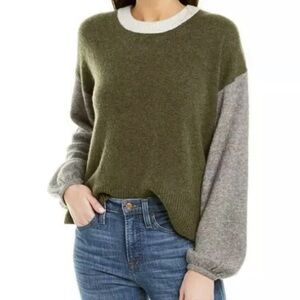Madewell Colorblock Payton Pullover Sweater in Coziest Yarn Women’s Size Medium
